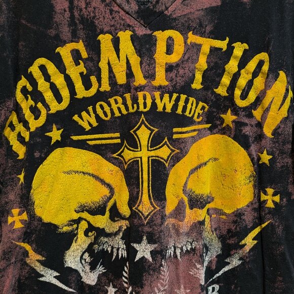 REDEMPTION men's unique graphic tee-shirt from RAW STATE by Affliction - size XL - Picture 3 of 7